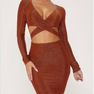 Meshki Celeste Shimmer Wrap Mini Dress